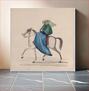 Πίνακας, An elegantly dressed woman on horseback, from a group of drawings depicting Peruvian dress attributed to Francisco (Pancho) Fierro