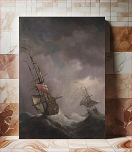 Πίνακας, An English Ship at Sea Running In a Gale