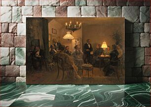 Πίνακας, An Evening Party in the Artist's Home by Viggo Johansen