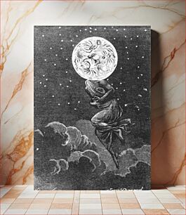 Πίνακας, An illustration captioned "lunar stomach-ache", from Jules Verne's novel Around the Moon drawn by Émile-Antoine Bayard and Alphonse de Neuville