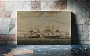 Πίνακας, An Indiaman and a Two Decker Hove to, Said to be Thomas Dumar, Esq. in H.M. Ship 'Portland' Delivering the Leeward Island Convoy, in 1776