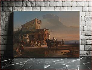 Πίνακας, An italian inn, 1846, by Robert Wilhelm Ekman
