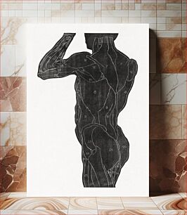 Πίνακας, Anatomical study of a man's back and butt muscles in silhouette (1906–1945) by Reijer Stolk
