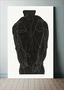 Πίνακας, Anatomical study of a man's back muscles in silhouette (1906–1945) by Reijer Stolk