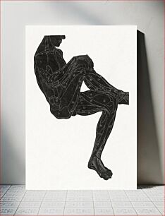 Πίνακας, Anatomical study of a man's leg and arm muscles in silhouette (1906–1945) by Reijer Stolk
