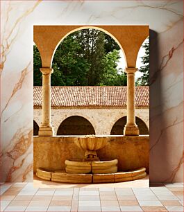Πίνακας, Ancient Courtyard with Fountain Αρχαία Αυλή με Κρήνη