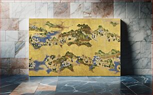 Πίνακας, Ancient Japanese landscape map illustration