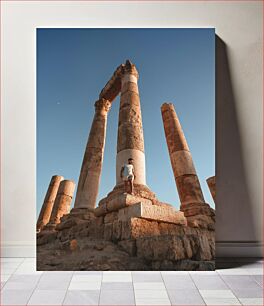 Πίνακας, Ancient Ruins with Columns and Person Αρχαία ερείπια με στήλες και πρόσωπο