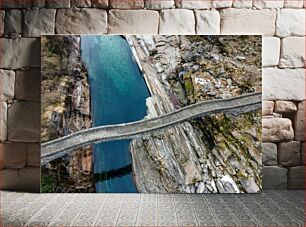 Πίνακας, Ancient Stone Bridge Over Clear River Αρχαία πέτρινη γέφυρα πάνω από τον καθαρό ποταμό