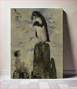 Πίνακας, And there he saw the last of the gairfowl (1916) by Jessie Willcox Smith