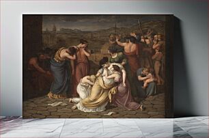 Πίνακας, Andromache in powerlessness at the sight of Hektor's corpse by J. L. Lund