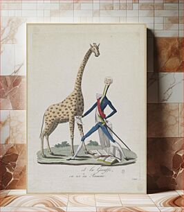 Πίνακας, Anonyme. "Charles X et la girafe, ou ici on rumine". Eau-forte coloriée, 1827. Paris, musée Carnavalet