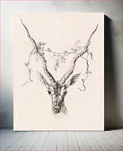 Πίνακας, Antelope head by Johan Thomas Lundbye