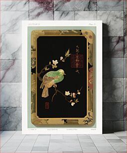 Πίνακας, Antique print of Japanese box from section IV plate IV. by G.A. Audsley-Japanese illustration