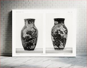 Πίνακας, Antique print of Japanese vases from section VII plate XIII. by G.A. Audsley-Japanese sculpture