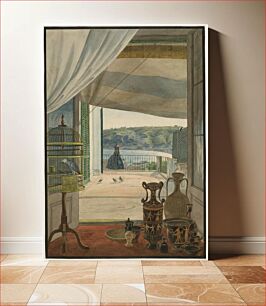 Πίνακας, Antiquities by a Balcony Overlooking the Gulf of Naples (1826) by Carl Wilhelm Götzloff