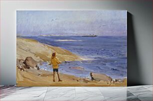 Πίνακας, Antti on a rocky beach, 1908 - 1915, Venny Soldanbrofeldt