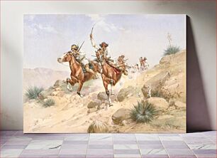 Πίνακας, Apache Indians on Horseback by Herman Wendelborg Hansen