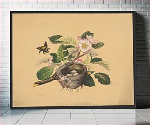 Πίνακας, Apple blossoms and bird's nest (1878) by L. Prang & Co
