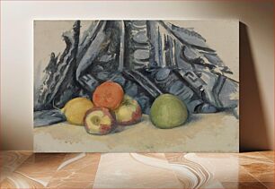 Πίνακας, Apples and Cloth (Pommes et tapis) by Paul Cézanne
