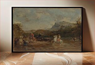 Πίνακας, Arabs Crossing a Ford by Eugène Fromentin