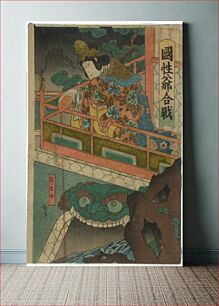 Πίνακας, Arashi rikaku ii (?), roolihenkilö kinshojo, sarjasta kokusenya kassen, 1847, Hirosada