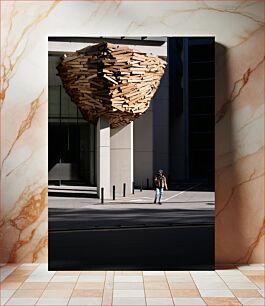 Πίνακας, Architectural Abstract with a lone Walker Αρχιτεκτονική περίληψη με έναν μοναχικό περιπατητή