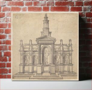 Πίνακας, Architecturally-Shaped Tabernacle with a Saint and Four Putti by Anonymous