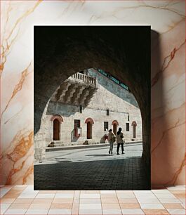 Πίνακας, Archway with Two People in Vintage Setting Αψίδα με δύο άτομα σε vintage περιβάλλον