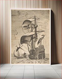 Πίνακας, Armed Three-Master on the Open Sea Accompanied by a Galley, from the series Sailing Vessels