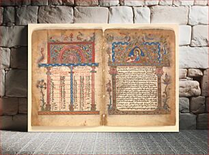 Πίνακας, Armenian Manuscript Bifolium, Illuminator Minas (?) (active in region of Vaspurakan (now eastern Türkiye))
