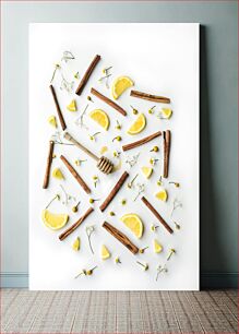 Πίνακας, Arrangement of Lemon Slices and Cinnamon Sticks Σύνθεση από φέτες λεμονιού και ξυλάκια κανέλας