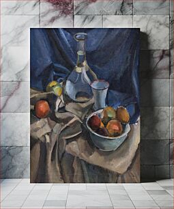 Πίνακας, Arrangement with blue fabric by Astrid Holm