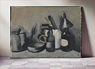 Πίνακας, Arrangement with bottle by Harald Giersing