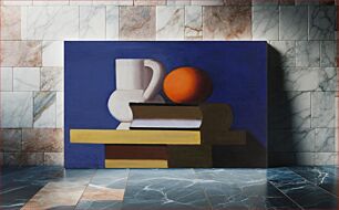 Πίνακας, Arrangement with white jug, orange and book by Vilhelm Lundstrøm