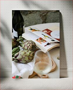 Πίνακας, Artichokes and Culinary Book Αγκινάρες και Μαγειρική Βιβλίο