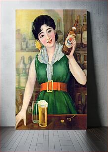 Πίνακας, Asahi Beer Woman Dai Nippon Brewery Company Poster (1920) chromolithograph by Teiji Tsutsumi