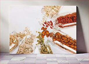 Πίνακας, Assorted Nuts and Seeds in Jars Διάφοροι ξηροί καρποί και σπόροι σε βάζα