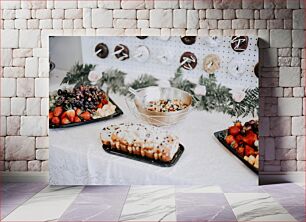 Πίνακας, Assorted Sweets and Fruits on Display Διάφορα γλυκά και φρούτα στην οθόνη