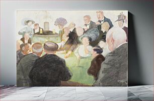Πίνακας, At the gaming table; gentlemen and women around the gaming table, 1909, Antti Favén