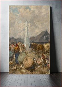 Πίνακας, At the market near the holy trinity column in szolnok, August Von Pettenkofen