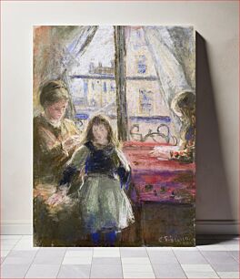 Πίνακας, At the Window, rue des Trois Frères (1878–79) by Camille Pissarro