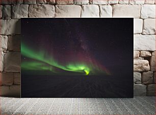 Πίνακας, Aurora Borealis under the starry night sky Aurora Borealis κάτω από τον έναστρο νυχτερινό ουρανό