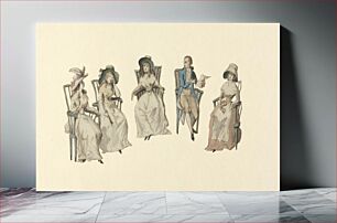Πίνακας, Author Reading from a Manuscript to Four Ladies