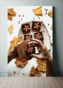 Πίνακας, Autumn Almond Brownies Φθινοπωρινά μπράουνις αμυγδάλου