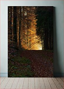 Πίνακας, Autumn Forest Path at Sunrise Φθινοπωρινό δασικό μονοπάτι στην ανατολή του ηλίου