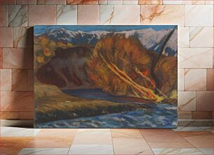 Πίνακας, Autumn mood by the river in the valley by Zolo Palugyay