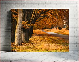 Πίνακας, Autumn Road Lined with Trees Φθινοπωρινός δρόμος με δέντρα
