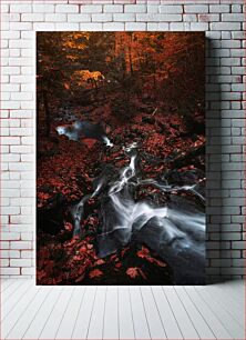 Πίνακας, Autumn Stream in Forest Φθινοπωρινό ρεύμα στο Δάσος