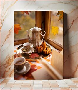 Πίνακας, Autumn Tea Setting Φθινοπωρινό σκηνικό τσαγιού
